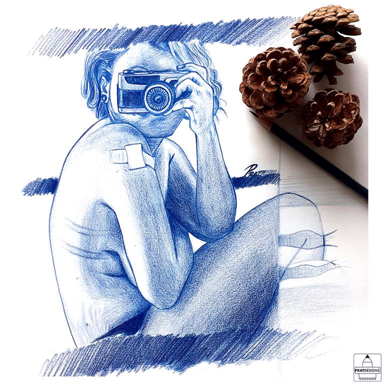 Original Other Nude Drawing by Prat Designs