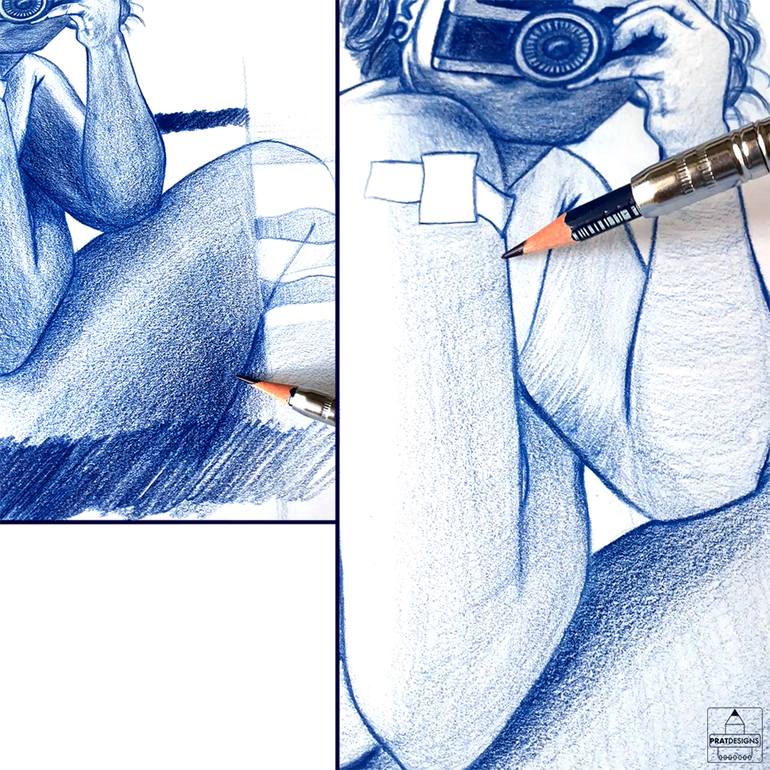 Original Other Nude Drawing by Prat Designs