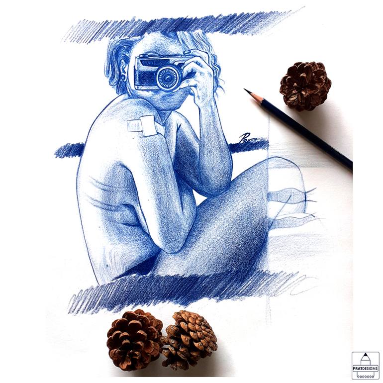 Original Other Nude Drawing by Prat Designs