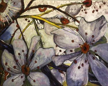 Original Abstract Expressionism Floral Painting by Michael Hartstein
