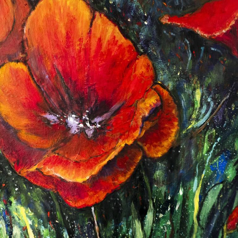 Original Abstract Expressionism Floral Painting by Michael Hartstein