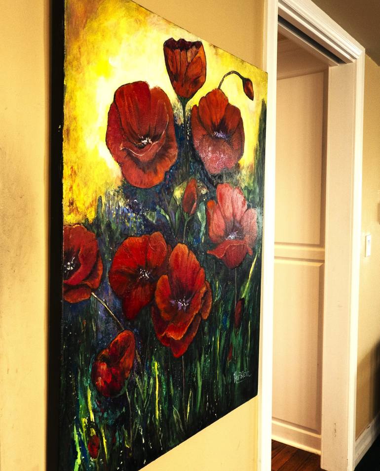 Original Abstract Expressionism Floral Painting by Michael Hartstein