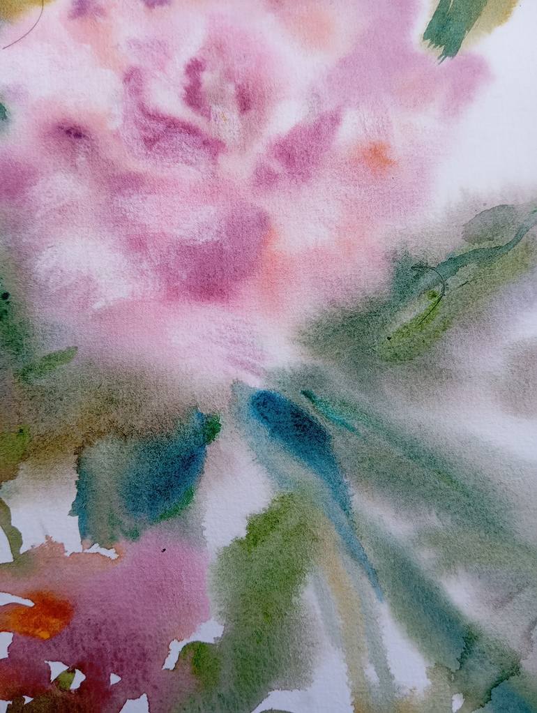 Original Abstract Floral Painting by Iryna Kindritska