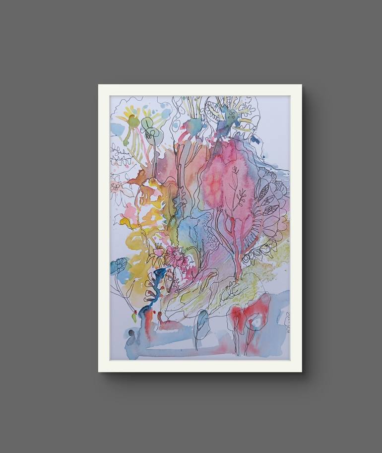 Original Abstract Floral Drawing by Iryna Kindritska