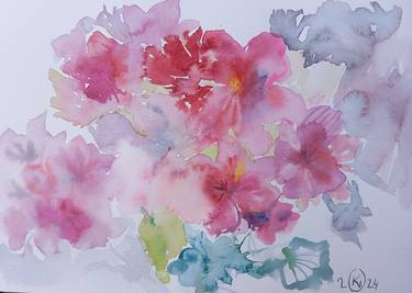 Original Abstract Floral Paintings by Iryna Kindritska