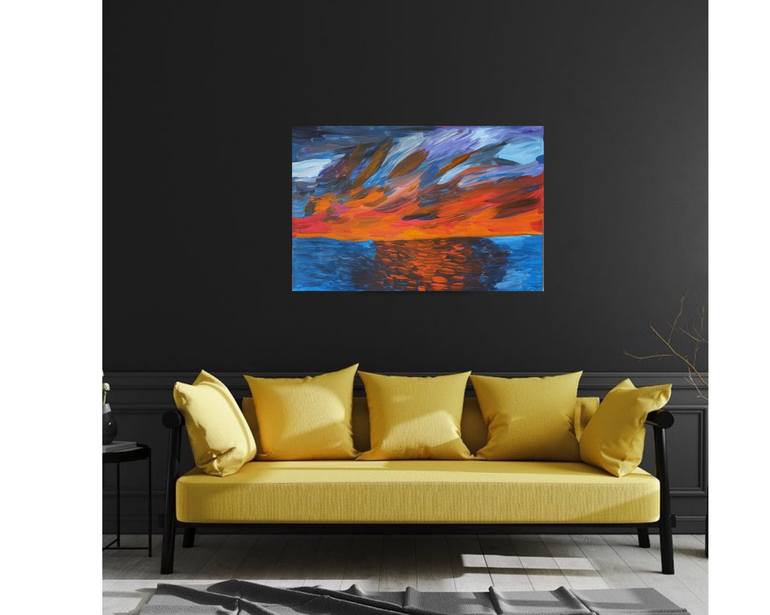 Original Abstract Seascape Painting by Alukera Li