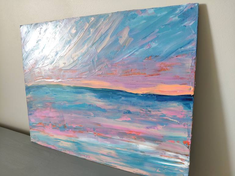 Original Abstract Beach Painting by Alukera Li