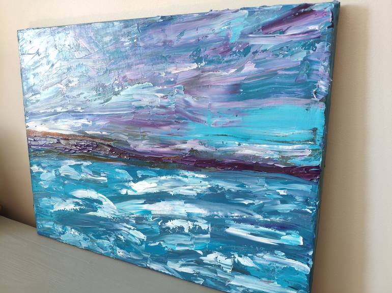 Original Abstract Seascape Painting by Alukera Li