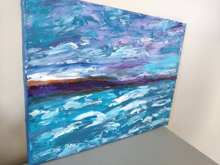 Original Abstract Seascape Painting by Alukera Li