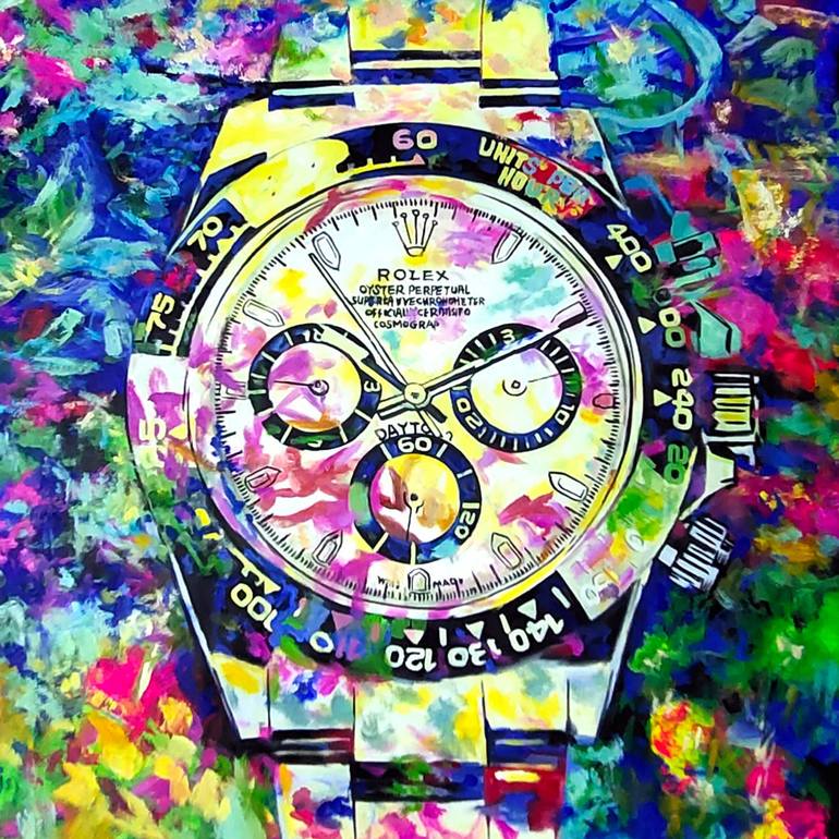 Flaunt It - Rolex Daytona Rainbow Timeless Style Painting by