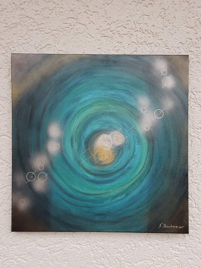 Original Abstract Outer Space Painting by Natalia Bachmeier