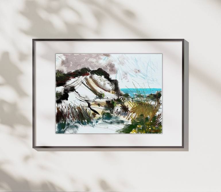 Original Abstract Beach Painting by Olha Trykolich