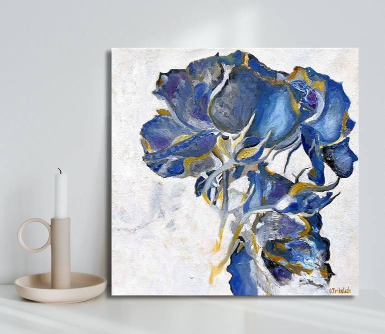 Original Abstract Floral Painting by Olha Trykolich