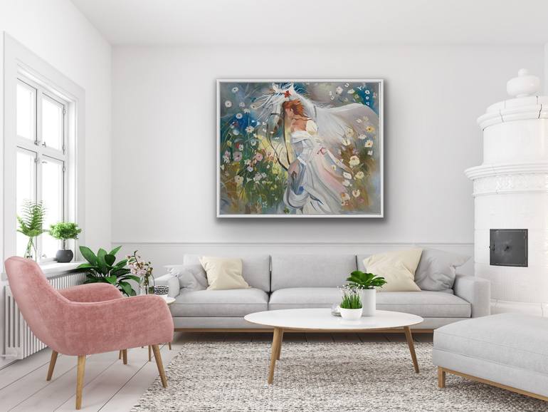 Original Abstract Painting by Urvi Artstudio | Abstract Art on Canvas | "White Dream - Recreated" 100 cm x 120 cm - Oil Painting