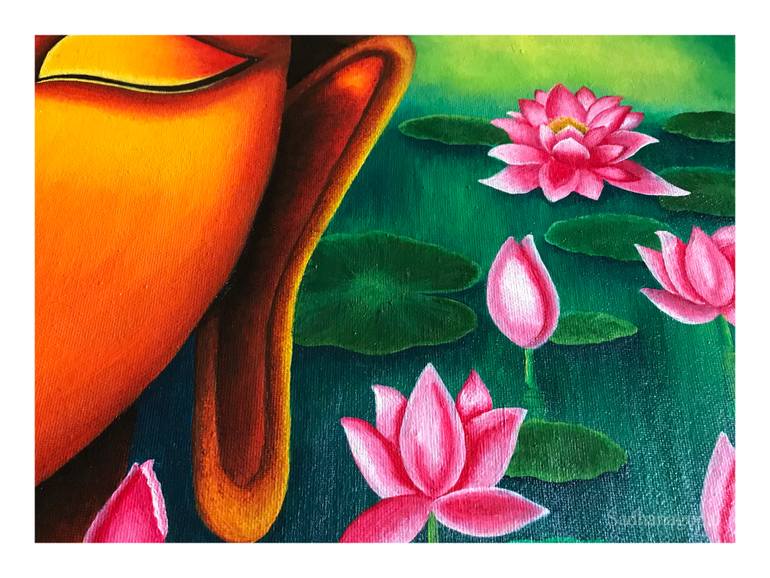 Original Art Deco Religion Painting by Sadhana Gopal
