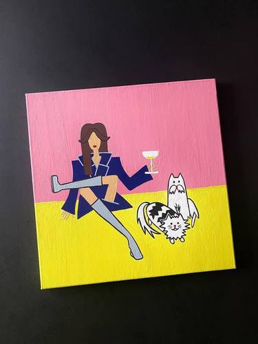 Girl with dog and cat thumb