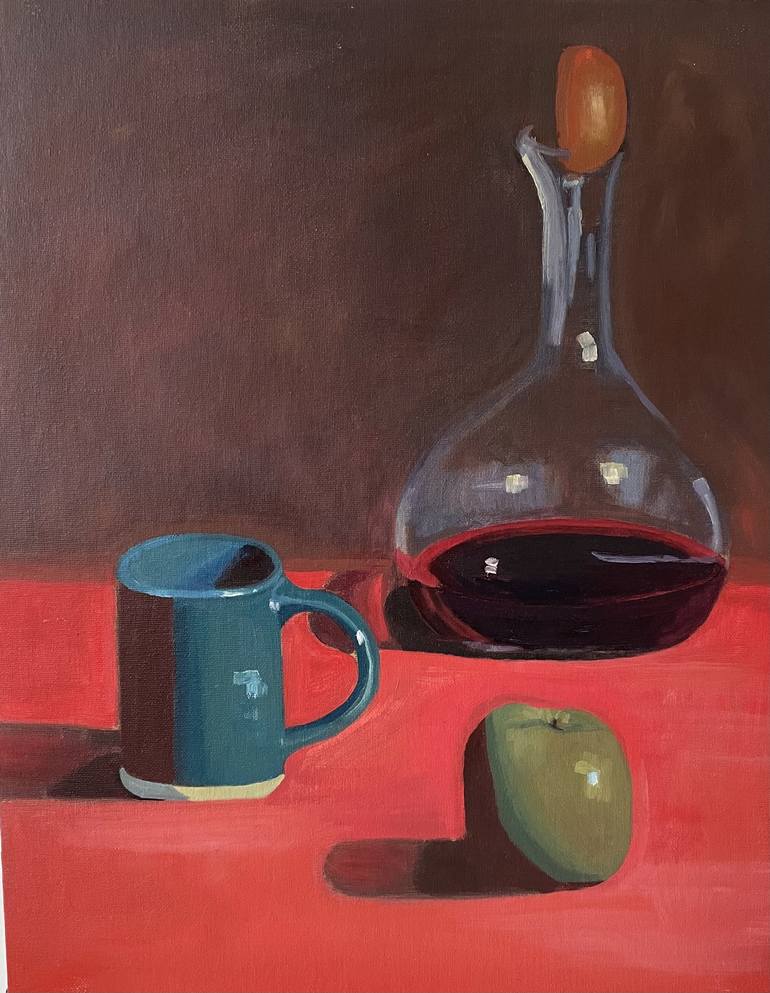 Wine and coffee please Painting by Linn Oehman | Saatchi Art