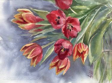 Original Illustration Floral Paintings by Svitlana Lagutina