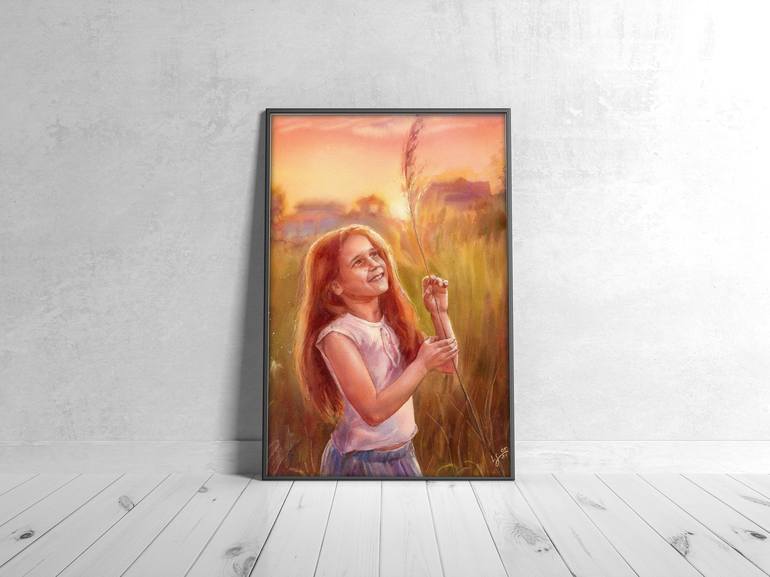 Original Portraiture Kids Painting by Svitlana Lagutina