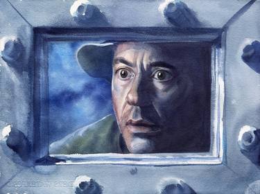 Watercolor portrait of Robert Downey Jr. as Sherlock Holmes thumb