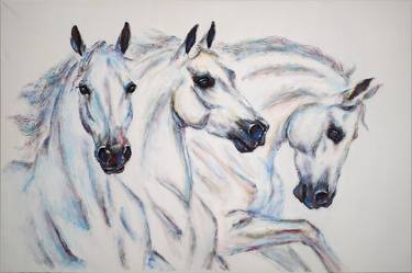 Print of Figurative Horse Paintings by Daniyar Suleimenov