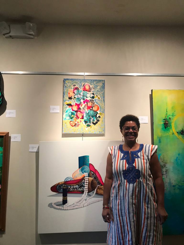 Original Abstract Floral Painting by Teresa Vazquez