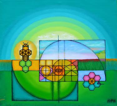 Original Modern Geometric Paintings by Kuvandik Dusmanov