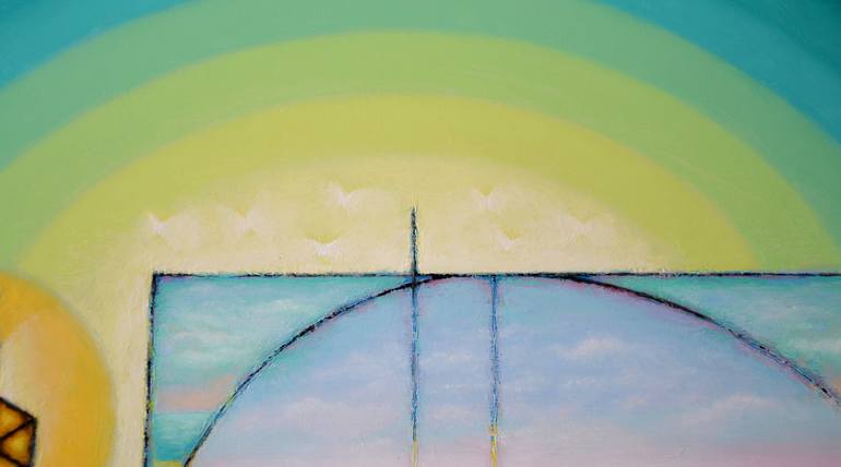 Original Modernism Geometric Painting by Kuvandik Dusmanov