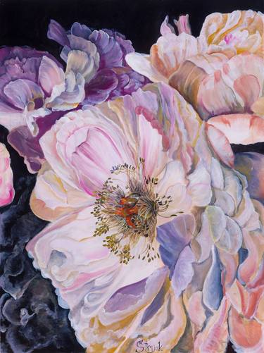 Print of Realism Floral Paintings by Marina Strijakova