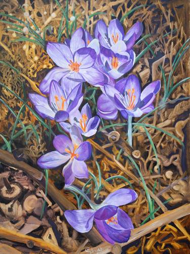 Print of Fine Art Floral Paintings by Marina Strijakova