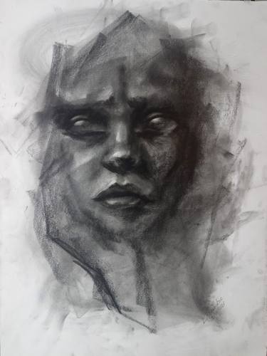 Original Abstract Expressionism Portrait Drawings by Lika Makaridze