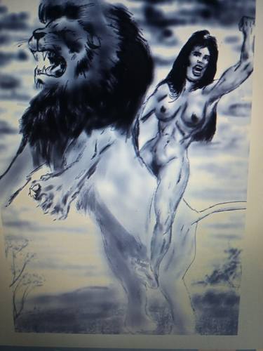 Woman riding Lion - Limited Edition of 20 thumb