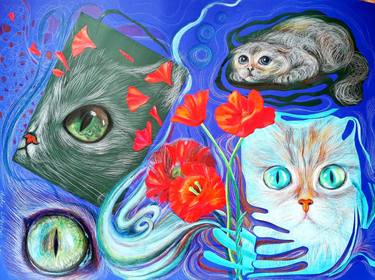 Print of Cats Drawings by Natalia Huber
