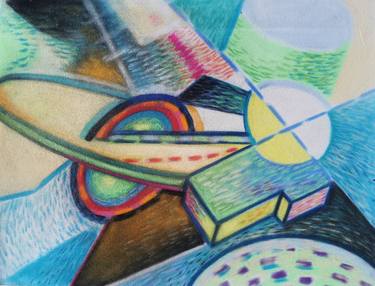 Original Cubism Geometric Drawings by Natalia Huber