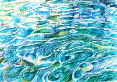 Print of Abstract Expressionism Water Paintings by Natalia Huber