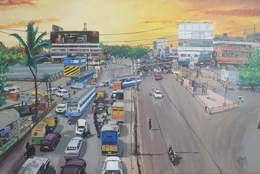 Original Realism Cities Paintings by Kumar Avinash