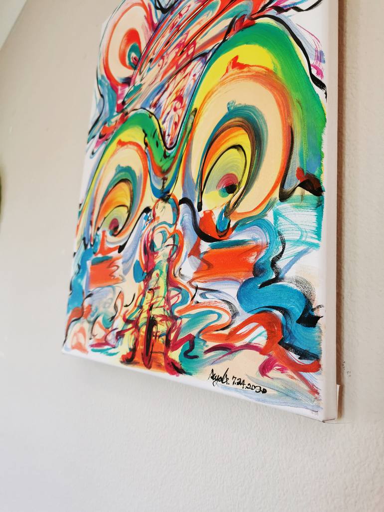 Original Abstract Expressionism Erotic Painting by Auguli Hesheli