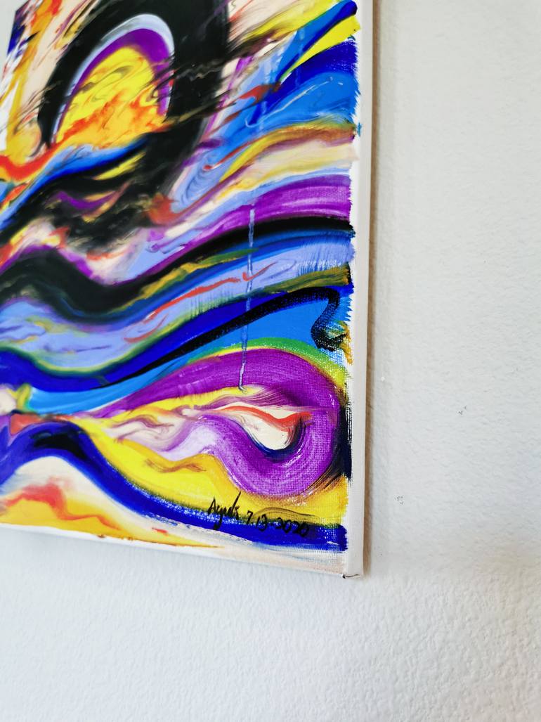 Original Abstract Expressionism Seascape Painting by Auguli Hesheli