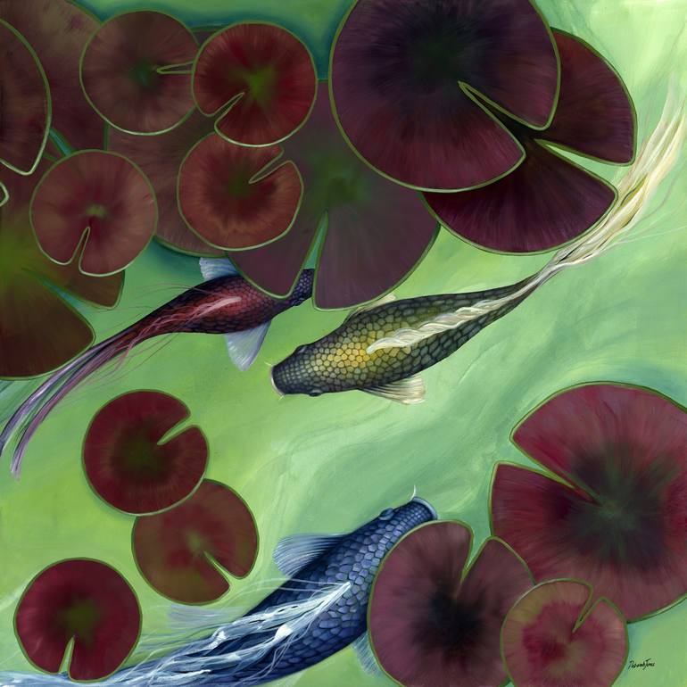 Original Contemporary Fish Painting by Deborah Jones