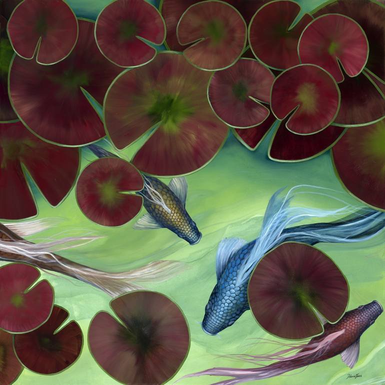 Original Contemporary Fish Painting by Deborah Jones