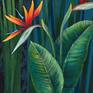 Oil painted Bird of Paradise flower