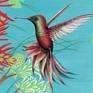 Oil painted bird on birchwood
