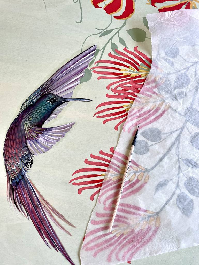 Original Art Deco Nature Painting by Deborah Jones
