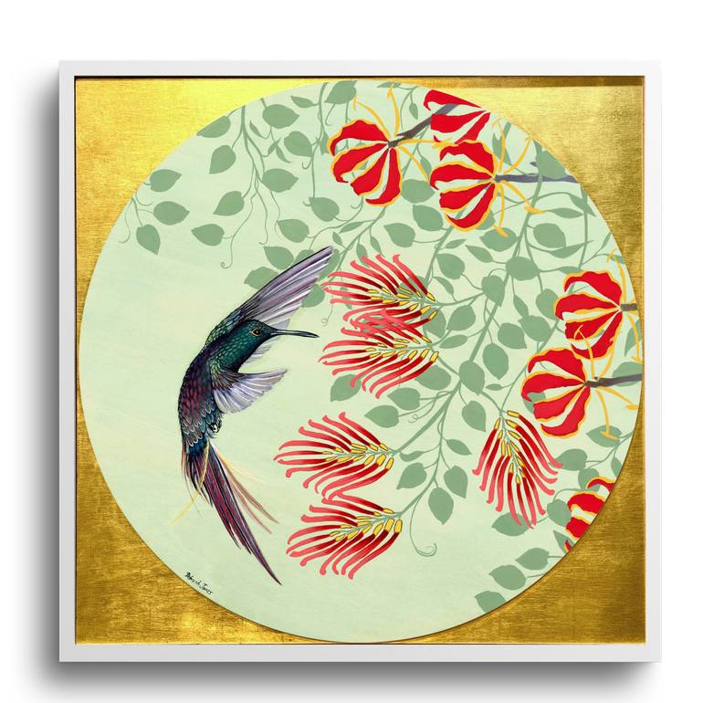 Original Art Deco Nature Painting by Deborah Jones