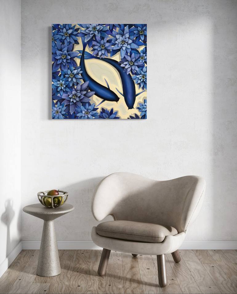 Original Art Deco Nature Painting by Deborah Jones