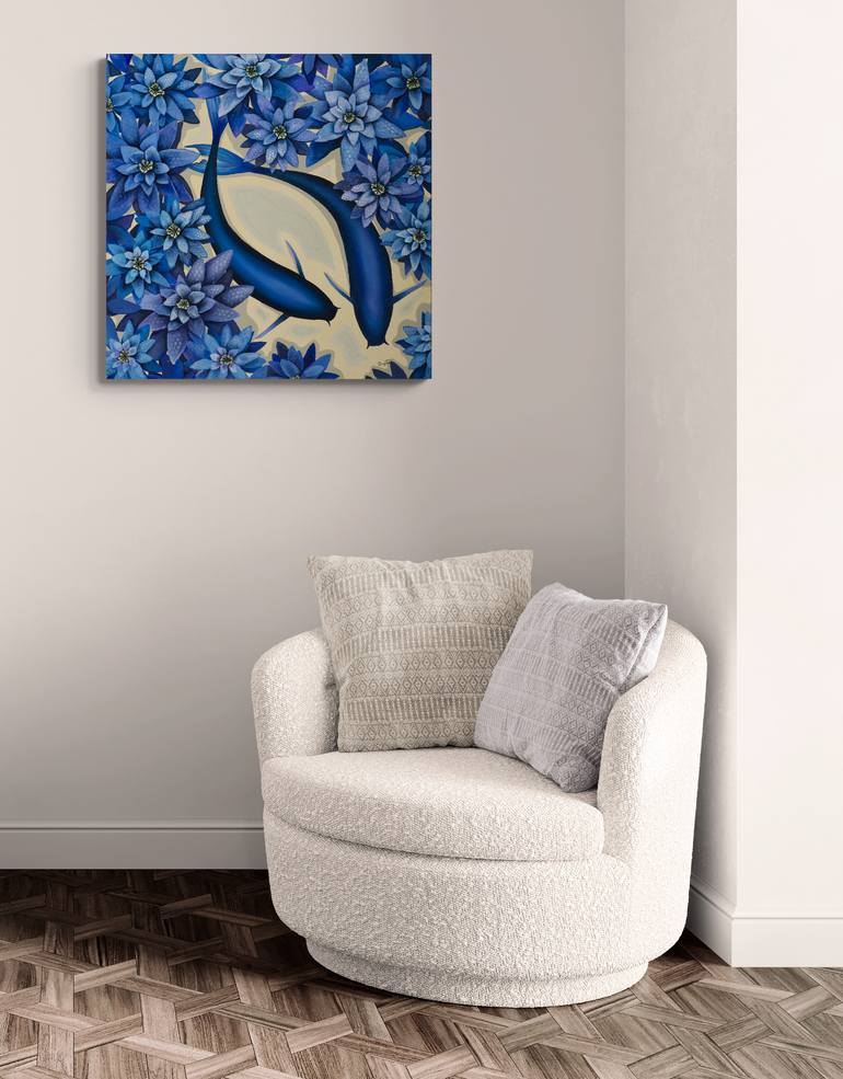 Original Art Deco Nature Painting by Deborah Jones