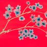 Spray painted branch with oil painted blossom