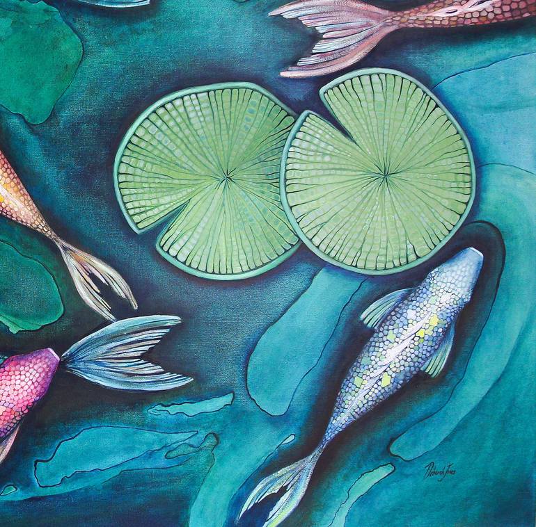 Original Fish Mixed Media by Deborah Jones