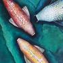 The fish are painted without faces to remain design orientated