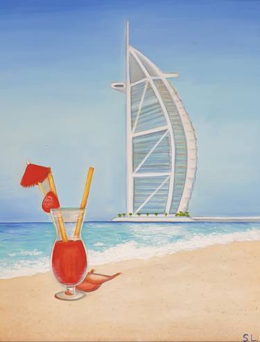 Print of Fine Art Beach Paintings by Lili Bell